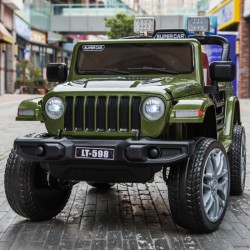 Jeep electrique 4x4 2 Places - Enfant 2-8 Ans - VERT MILITAIRE