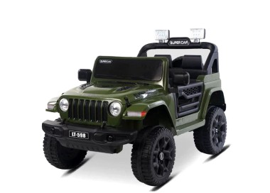 Jeep electrique 4x4 2 Places - Enfant 2-8 Ans - VERT MILITAIRE