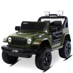 Jeep électrique 4x4 2 places enfant 2-8 ans VERT MILITAIRE