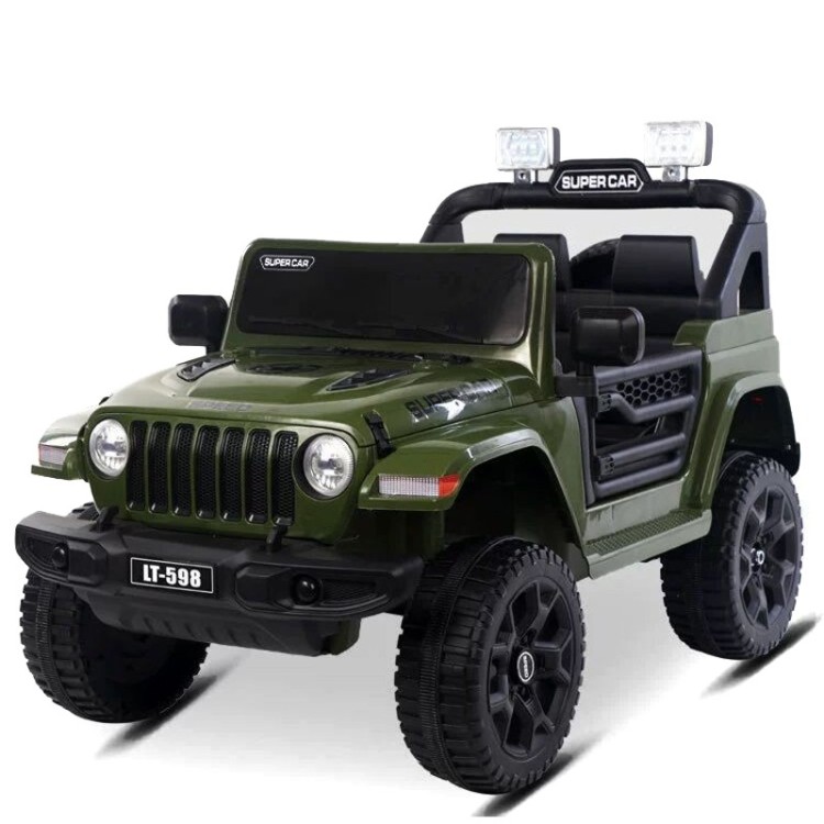 Jeep électrique 4x4 2 places enfant 2-8 ans VERT MILITAIRE